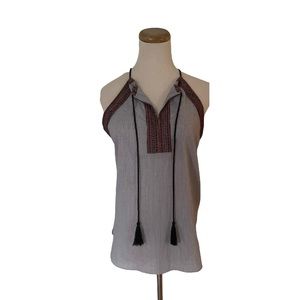 🆕 [Ann Taylor LOFT] Striped Halter Tassel Top XSP